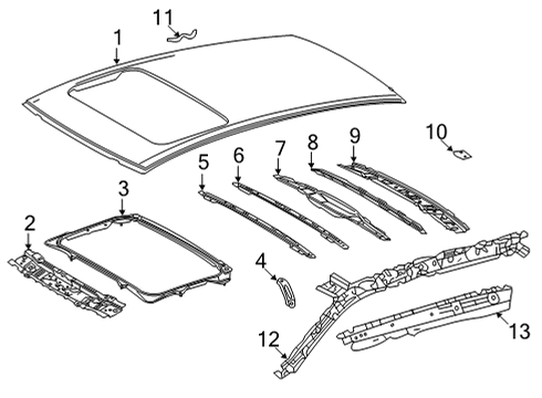 2025 Toyota Highlander Roof & Components Diagram 3 - Thumbnail