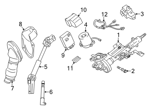 2015 Toyota RAV4 Steering Column Assembly Diagram