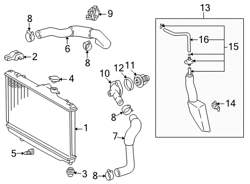 1998 Toyota Corolla Thermostat Diagram for 90916-03107