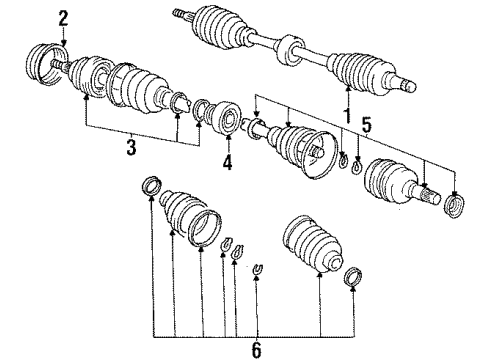 1990 Toyota Corolla Drive Axles - Front Diagram 2 - Thumbnail