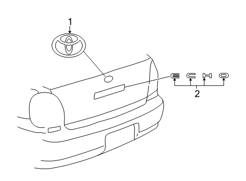2002 Toyota Echo Exterior Trim - Trunk Diagram