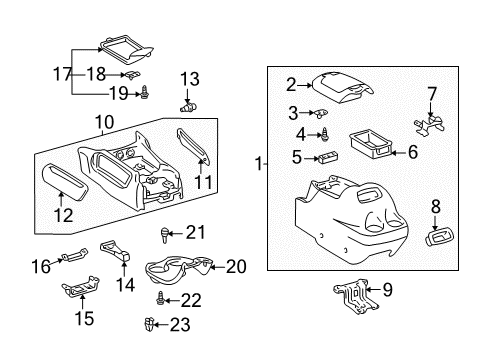 2006 Toyota Tundra Pocket, Rear Diagram for 58925-0C010-B0