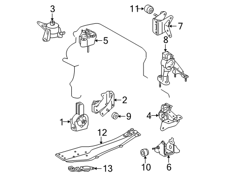 2006 Scion tC Engine & Trans Mounting Diagram 2 - Thumbnail