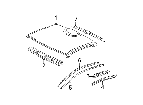 1998 Toyota Tacoma Roof & Components Diagram 3 - Thumbnail