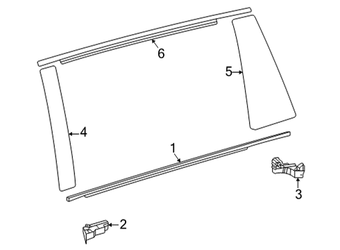2024 Toyota Sienna Exterior Trim - Side Door Diagram