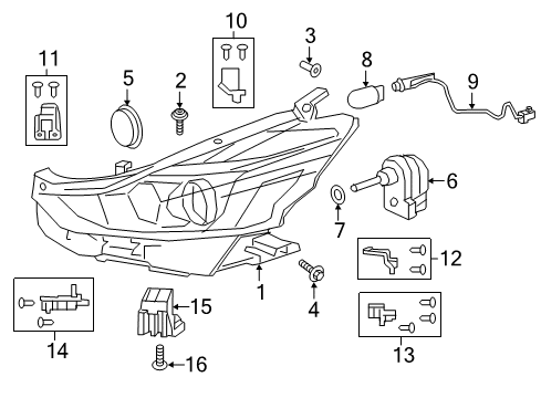 2016 Toyota Prius V Headlamps Diagram 2 - Thumbnail
