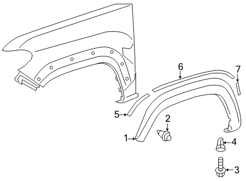 2019 Toyota Tacoma Exterior Trim - Fender Diagram