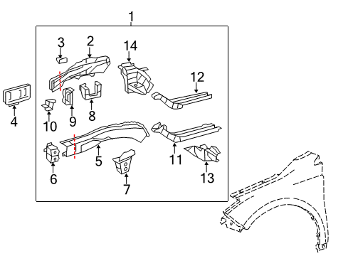 2013 Toyota Avalon Structural Components & Rails Diagram 2 - Thumbnail