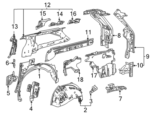 2025 Toyota Sienna Inner Structure - Side Panel Diagram