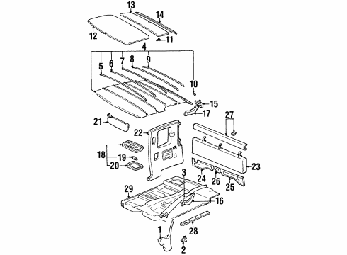 1997 Toyota T100 Grip Handle, Blue Gray, Front GRAY Diagram for 74610-35020-B0