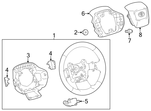 2024 Toyota Prius Prime Steering Wheel & Trim Diagram