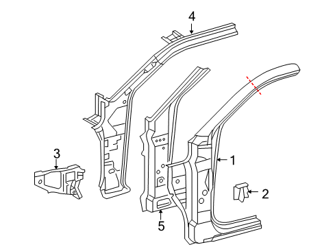 2009 Toyota Tacoma Hinge Pillar Diagram