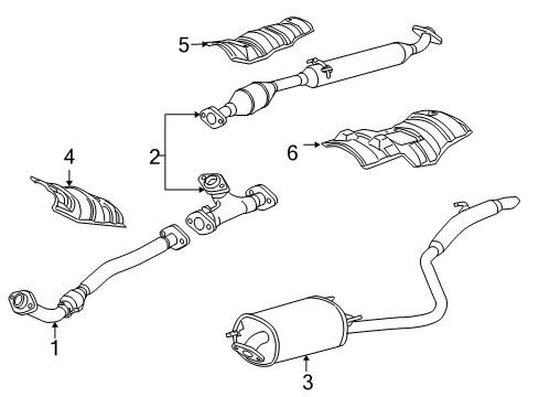 2007 Toyota Sienna Exhaust Components Diagram 2 - Thumbnail