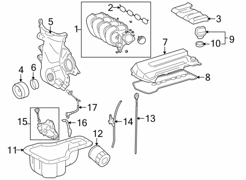 2003 Toyota Matrix Engine Parts Diagram 2 - Thumbnail