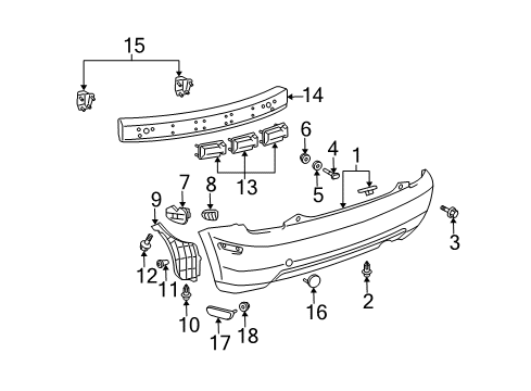 2004 Scion xA Bumper & Components - Rear Diagram