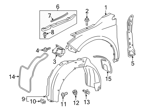2013 Toyota Avalon Fender & Components Diagram