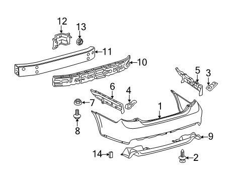 2012 Toyota Avalon Bumper & Components - Rear Diagram