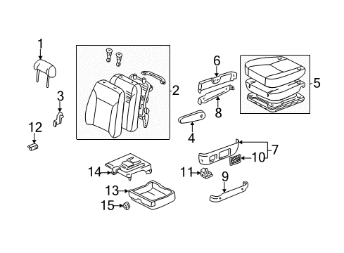 2002 Toyota Sienna Front Seat Components Diagram 2 - Thumbnail