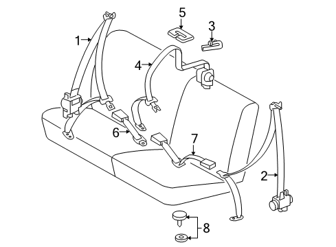 2012 Toyota Tacoma Seat Belt - Body Diagram 2 - Thumbnail