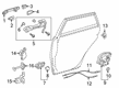 Toyota Corolla Rear Passenger Door Handle Latch Diagram - 69050-02590