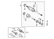 Toyota Solara CV Joint Diagram - 43470-09890