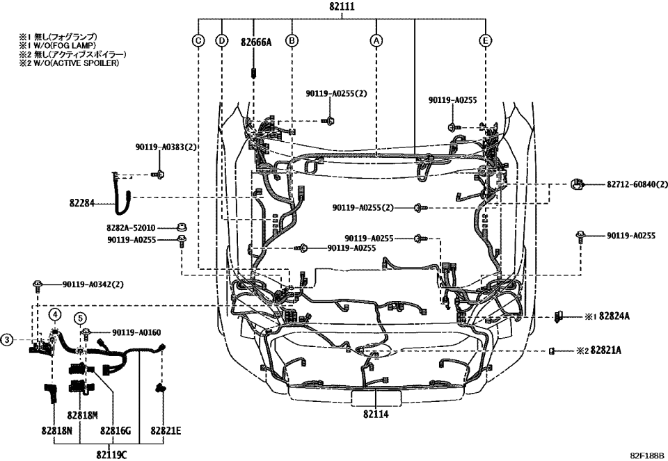 Toyota 90119-A0342 Bolt, With Washer