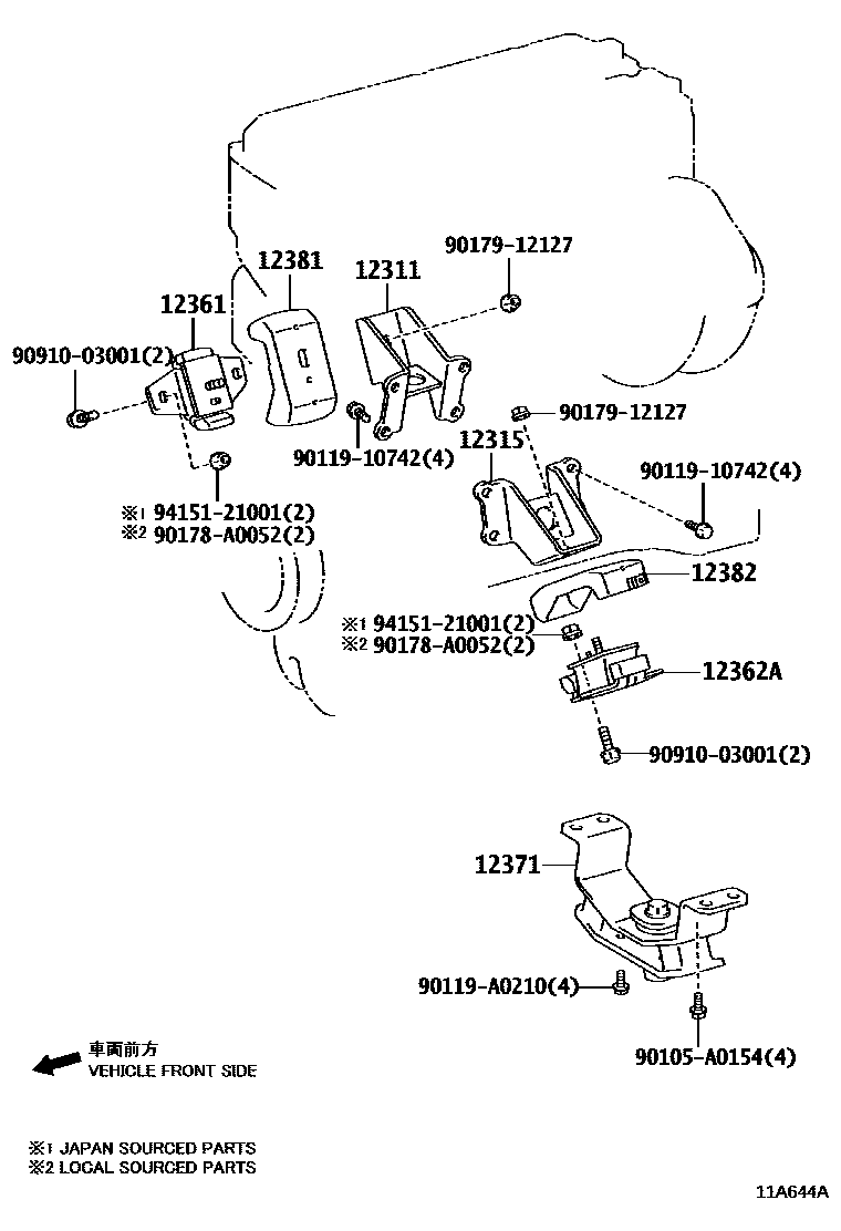 Toyota 90119-10742 Bolt, With Washer