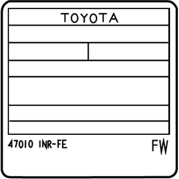 Scion 11298-47040 Emission Label