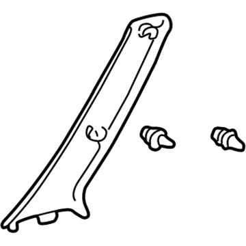Toyota 62211-52011-B0 Windshield Pillar Trim, Gray, Passenger Side