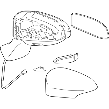 Toyota 87910-0T041-A1 Mirror Assembly, White, Rear Outer Passenger Side