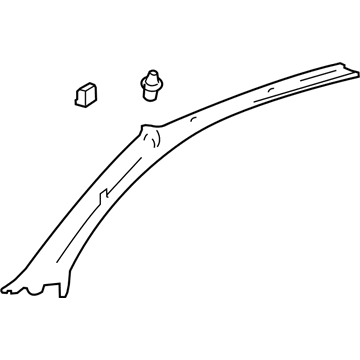 Toyota 62210-06020-B0 Windshield Pillar Trim, Gray, Passenger Side