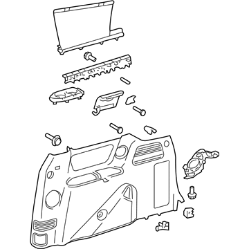 Toyota 62510-08172-B2 Quarter Trim Panel, Gray, Front Passenger Side