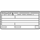 Toyota 11298-0P430 Emission Label