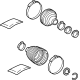 Toyota 04428-48170 Boot Kit, Front Drive Shaft, In & Outboard, Driver Side