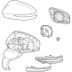 Toyota 87910-62051-A0 Mirror Assembly, White, Passenger Side
