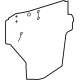 Toyota 67841-04070 Water Shield, Rear