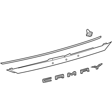 76801-06D50-J1 Toyota License Molding, Black/Blue Illustration 1 of 1