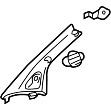 62210-48090-B0 Toyota Windshield Pillar Trim, Gray, Passenger Side Illustration 1 of 1