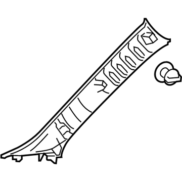 62210-12160-A0 Toyota Windshield Pillar Trim, Beige, Passenger Side Illustration 1 of 1