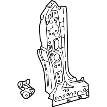 61108-06170 Toyota Hinge Pillar Reinforcement, Lower Passenger Side Illustration 1 of 1
