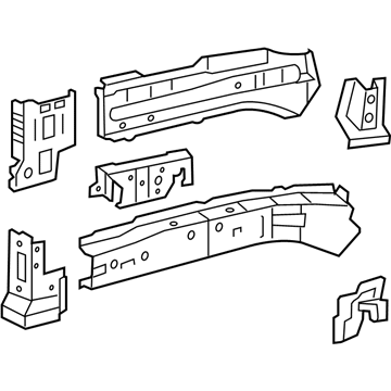 57111-42900 Toyota Rail Assembly, Passenger Side Illustration 1 of 1