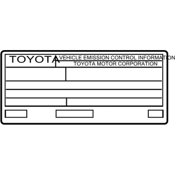 Toyota 11298-21281 Emission Label