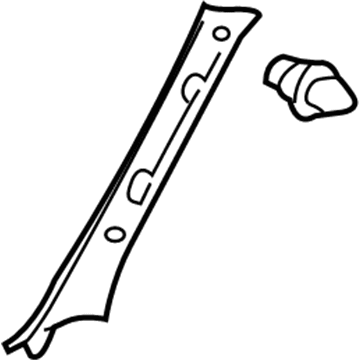 62210-0C030-E0 Toyota Windshield Pillar Trim, Fawn, Passenger Side Illustration 1 of 1