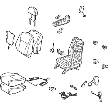 71100-48E60-B0 Toyota Seat Assembly, Front Passenger Side Illustration 1 of 1