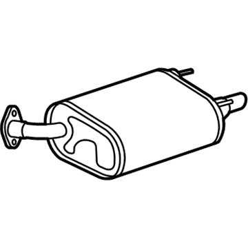 17440-0P021 Toyota Rear Muffler, Driver Side Illustration 1 of 1