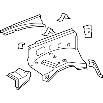 53701-60C40 Toyota Apron Assembly, Passenger Side Illustration 1 of 1