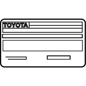 Scion 11298-37380 Emission Label