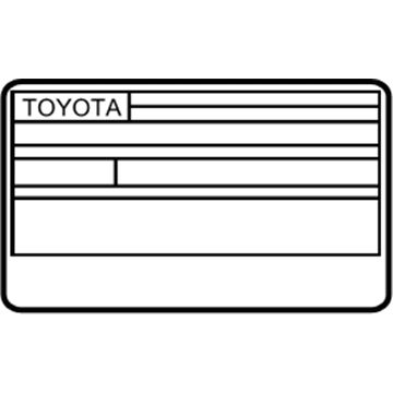 Toyota 11298-31400 Emission Label