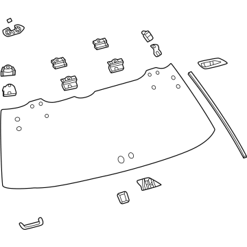 Toyota 68105-0C010 Lift Gate Glass