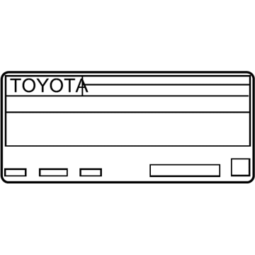 Toyota 11298-37790 Emission Label